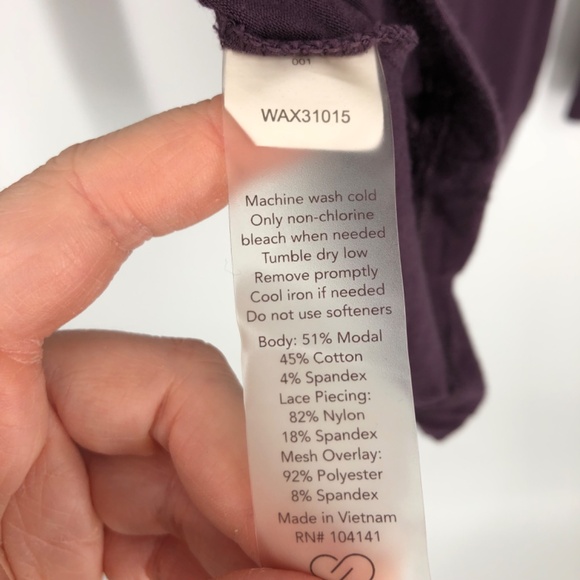 Calia Womens Top Size Large Grape Purple Active Mesh Open Back Workout Gym Gorp - Picture 8 of 12